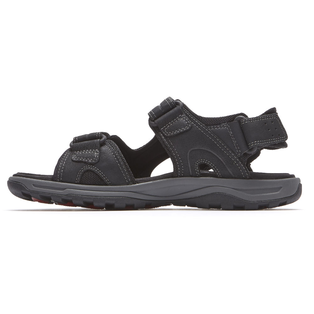 Rockport Singapore Mens Sandals - Trail Technique Adjustable Velcro Black - MK7548160